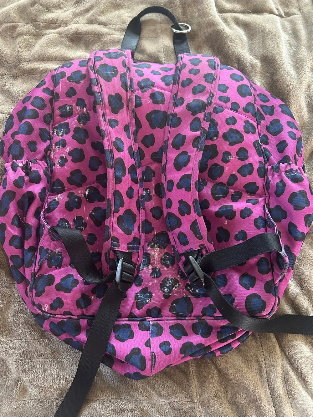 Vera Bradley Purple & Black Leopard Backpack 4-piece Set
